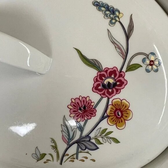 Vtg JARDIN by Andrea au gratin COVERED CASSEROLE oven to table floral butterfly - Picture 15 of 16